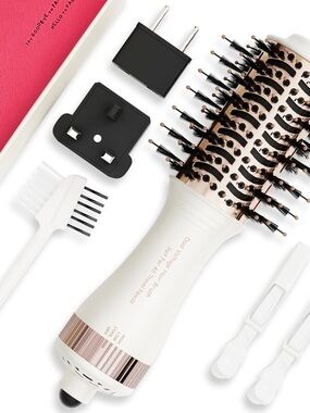 White & Rose Gold Hot Air Styling Brush